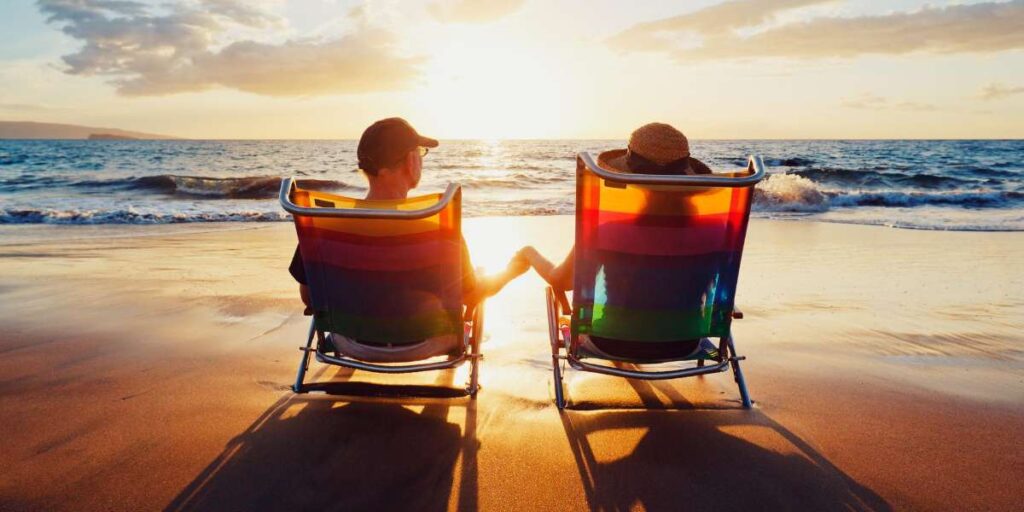 relaxing in a beach